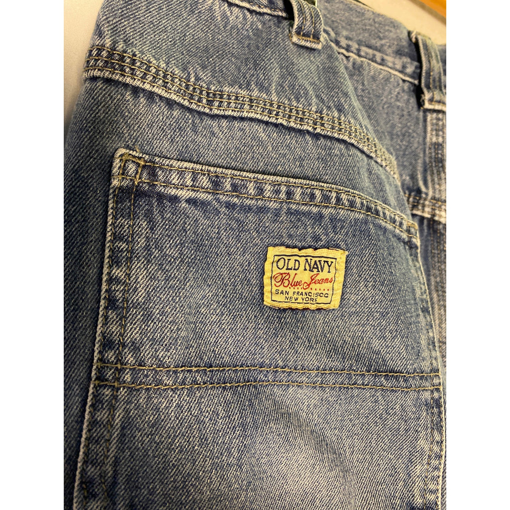 Vintage Old Navy Wide Leg Blue Jeans Denim Side Pockets Women's Size 36