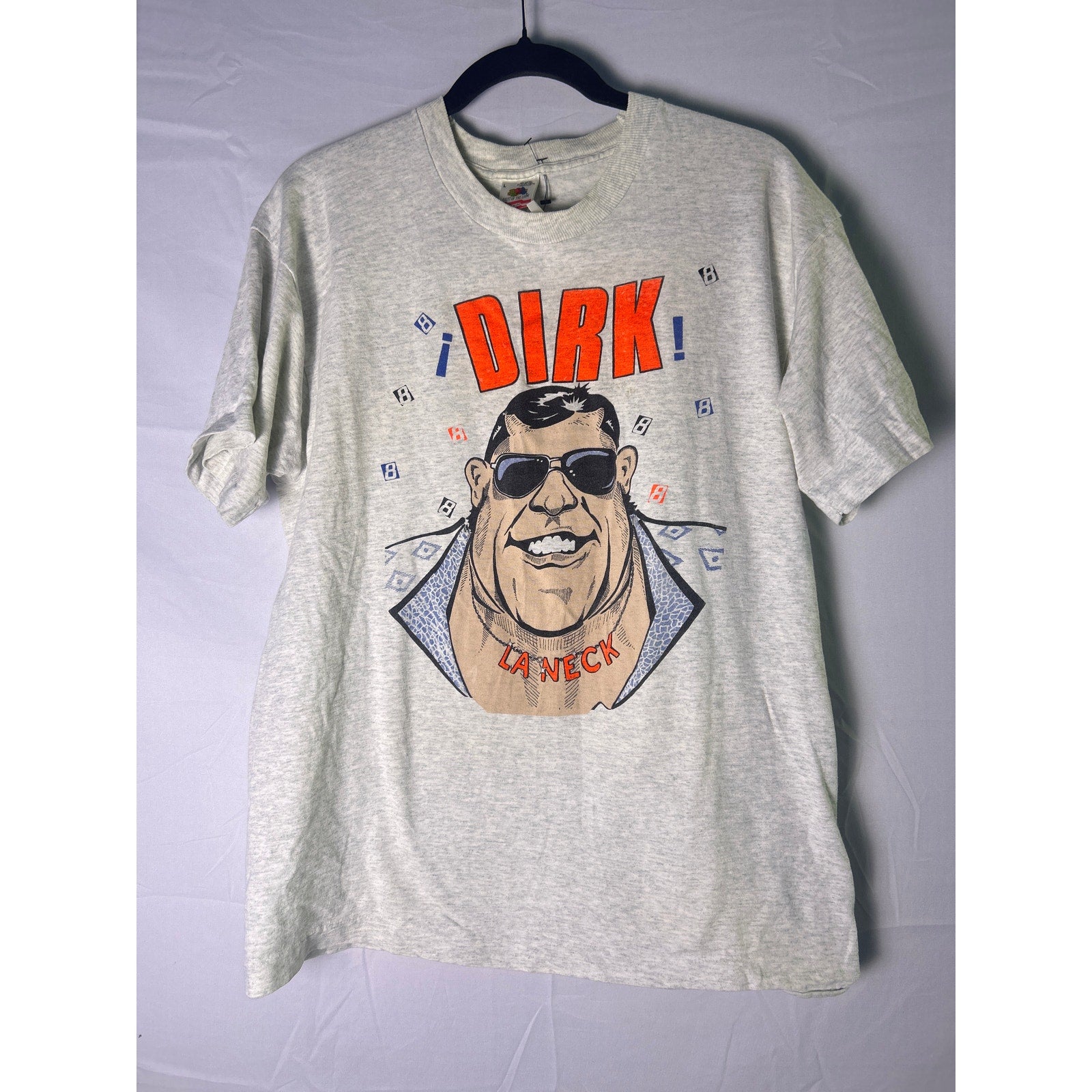 Fruit of the Loom DIRK LA NECK Graphic Print Gray Shirt Men's Size Large