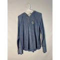 Harley Davidson Blue Thermal Shirt w/ Hoodie Long Sleeve 1/4 Buttons Women's XL