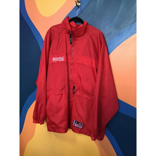 Chase Authentics NASCAR Racing Winston Cup Jacket Red Windbreaker Men's Size XL