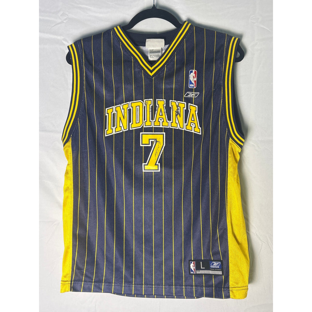 Vintage Reebok Jermaine O’Neal #7 Indiana Jersey Blue Pinstripes Youth Large