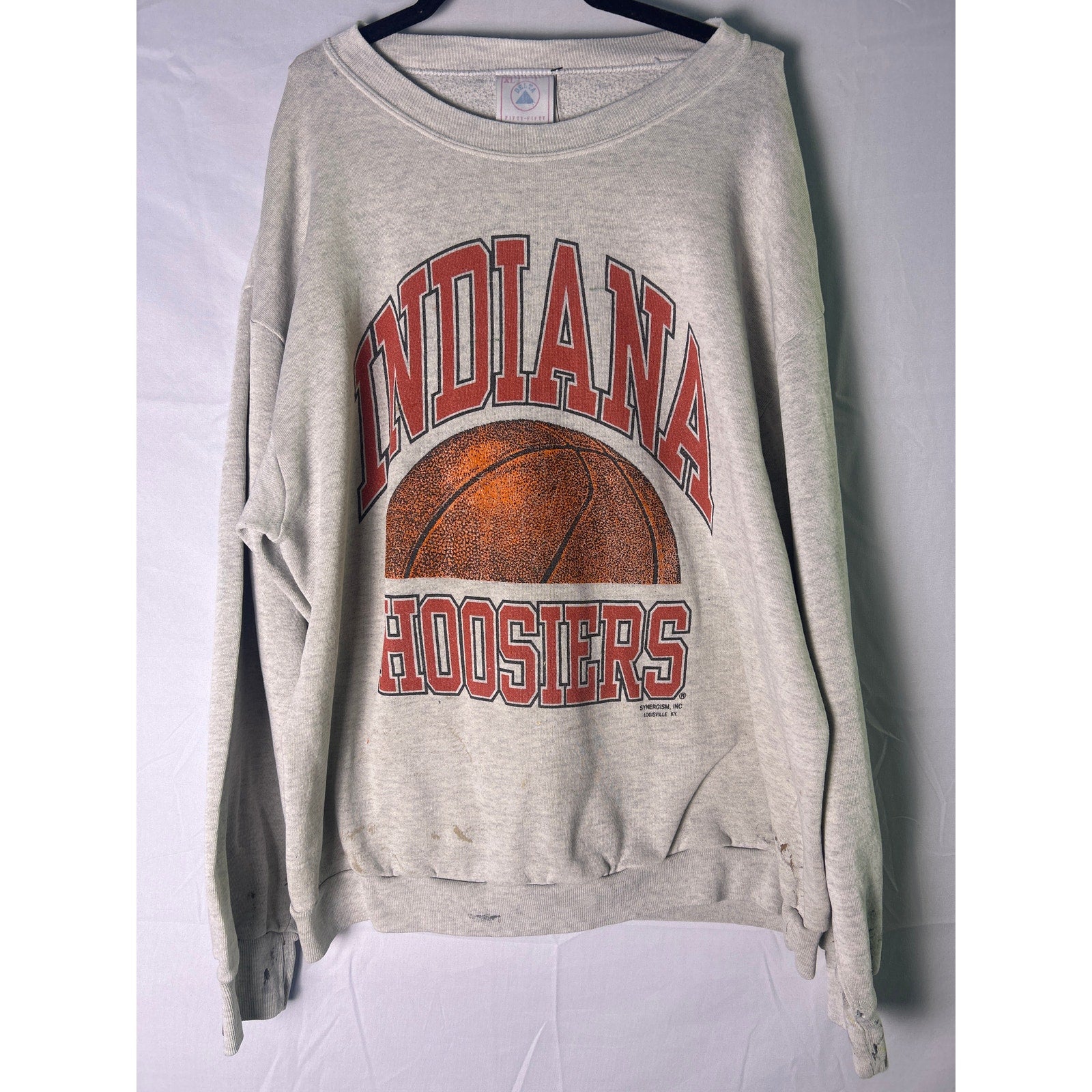 Vintage 90s Delta Basketball Indiana Hoosiers Gray Pullover Sweatshirt Womens XL