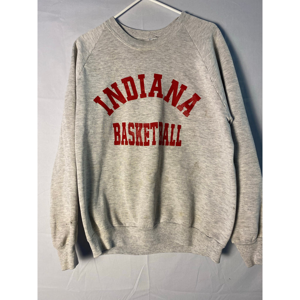 Vintage 90s IU Indiana Basketball Gray Crewneck Sweater Pullover Men's Size XL