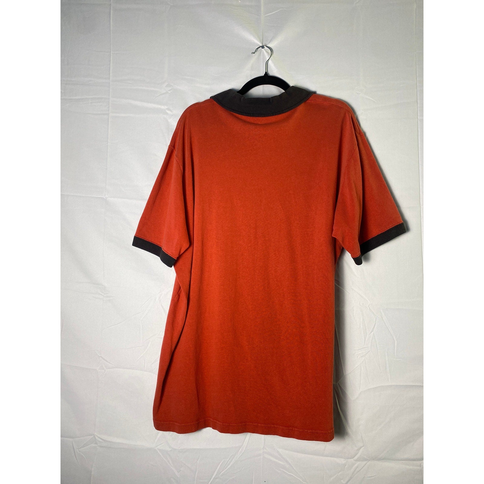 Polo Sport by Ralph Lauren #67 Logo Print Orange Black Polo Shirt Men's Size XL