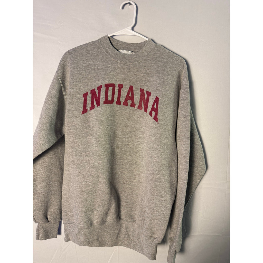 Y2K Heavyweight Lee IU Indiana University Gray Crewneck Pullover Sweatshirt XL