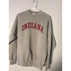 Y2K Heavyweight Lee IU Indiana University Gray Crewneck Pullover Sweatshirt XL