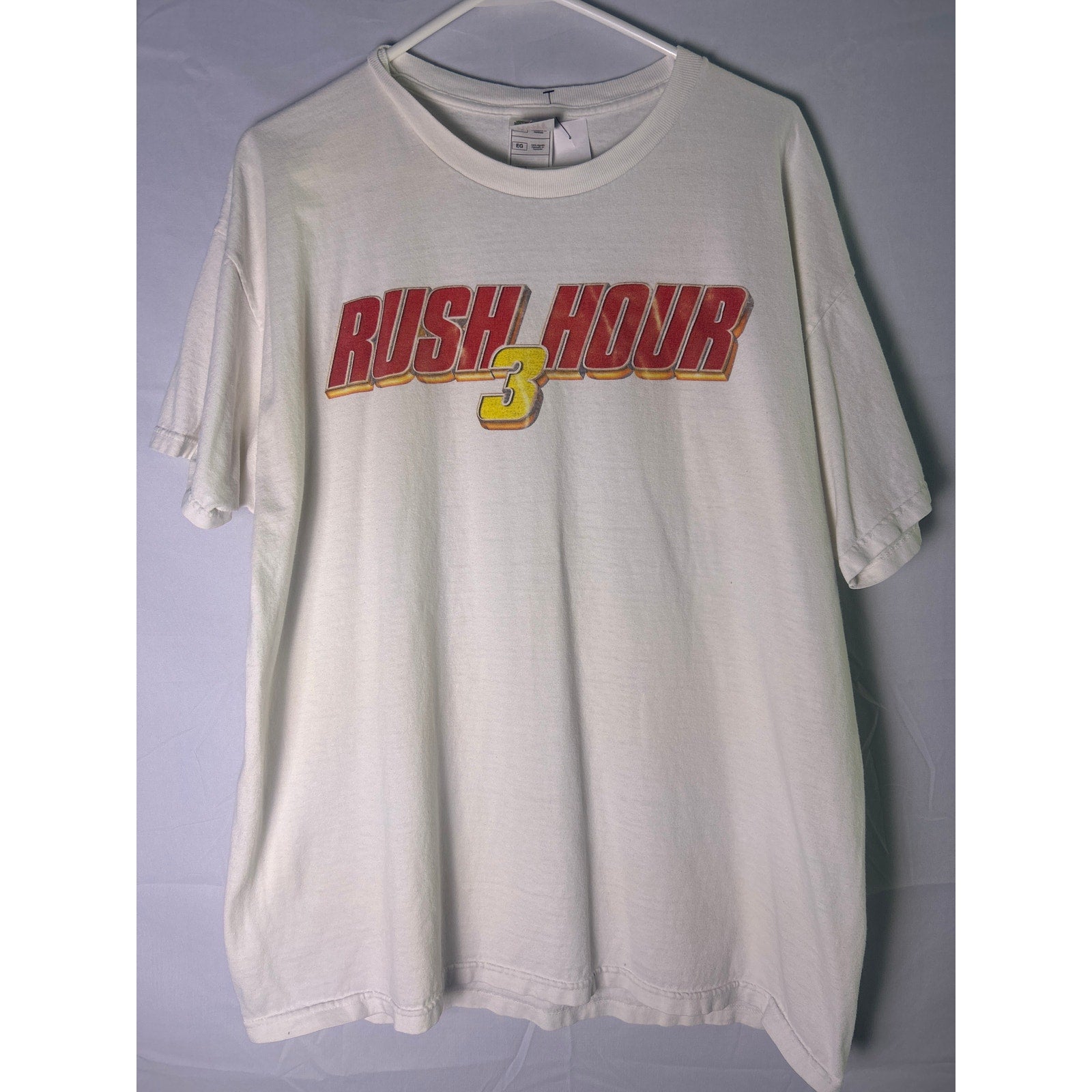 Fruit of the Loom RUSH HOUR #3 Print White Promo T-shirt Men's Size XL