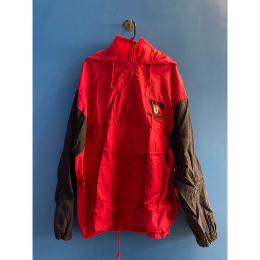 Competitor Red Black Half Zip Up Pullover Hoodie Windbreaker Jacket Men's XL