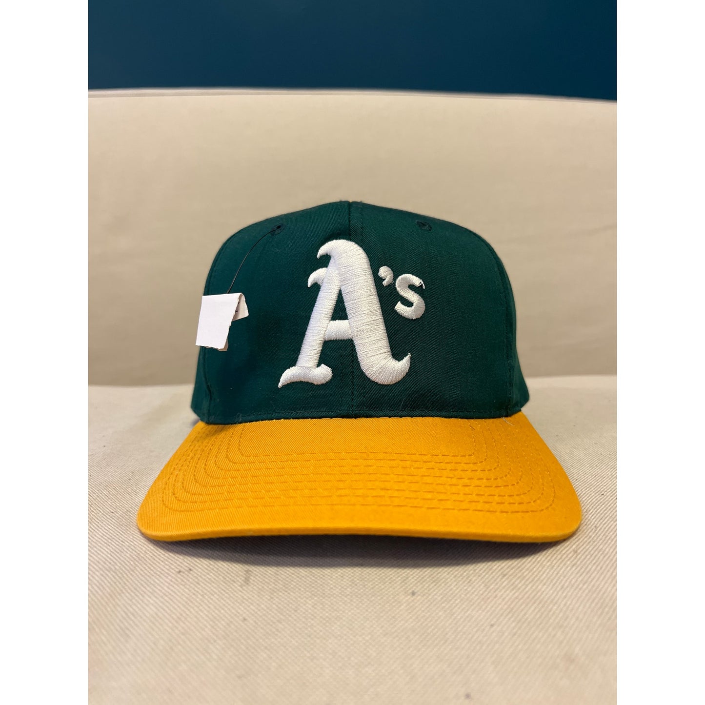 A's Oakland Athletics Hat Snap Back Plain Logo Adjustable Green Yellow