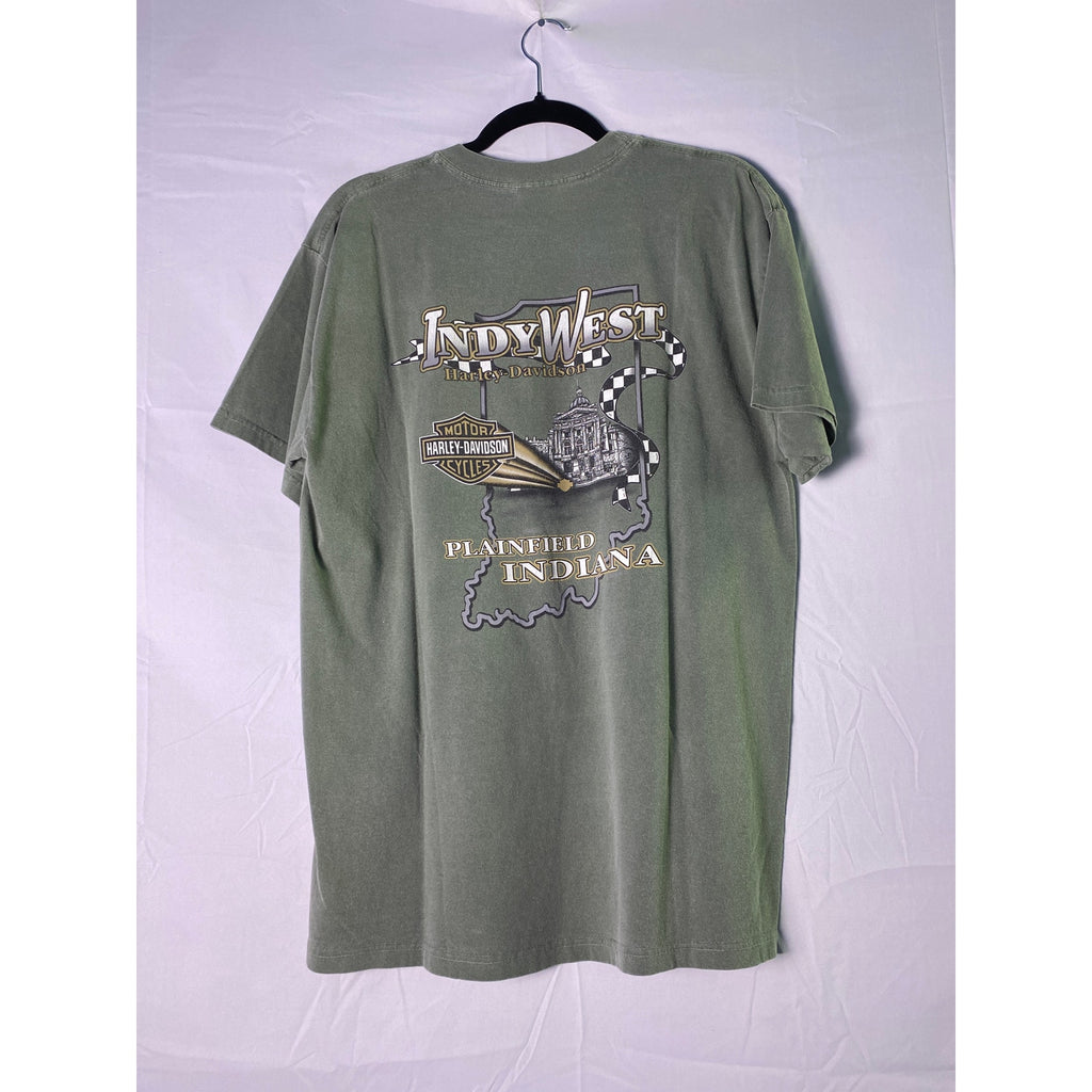 Harley Davidson INDYWEST Plainfield, Indiana Gray Shirt Men's Size Large