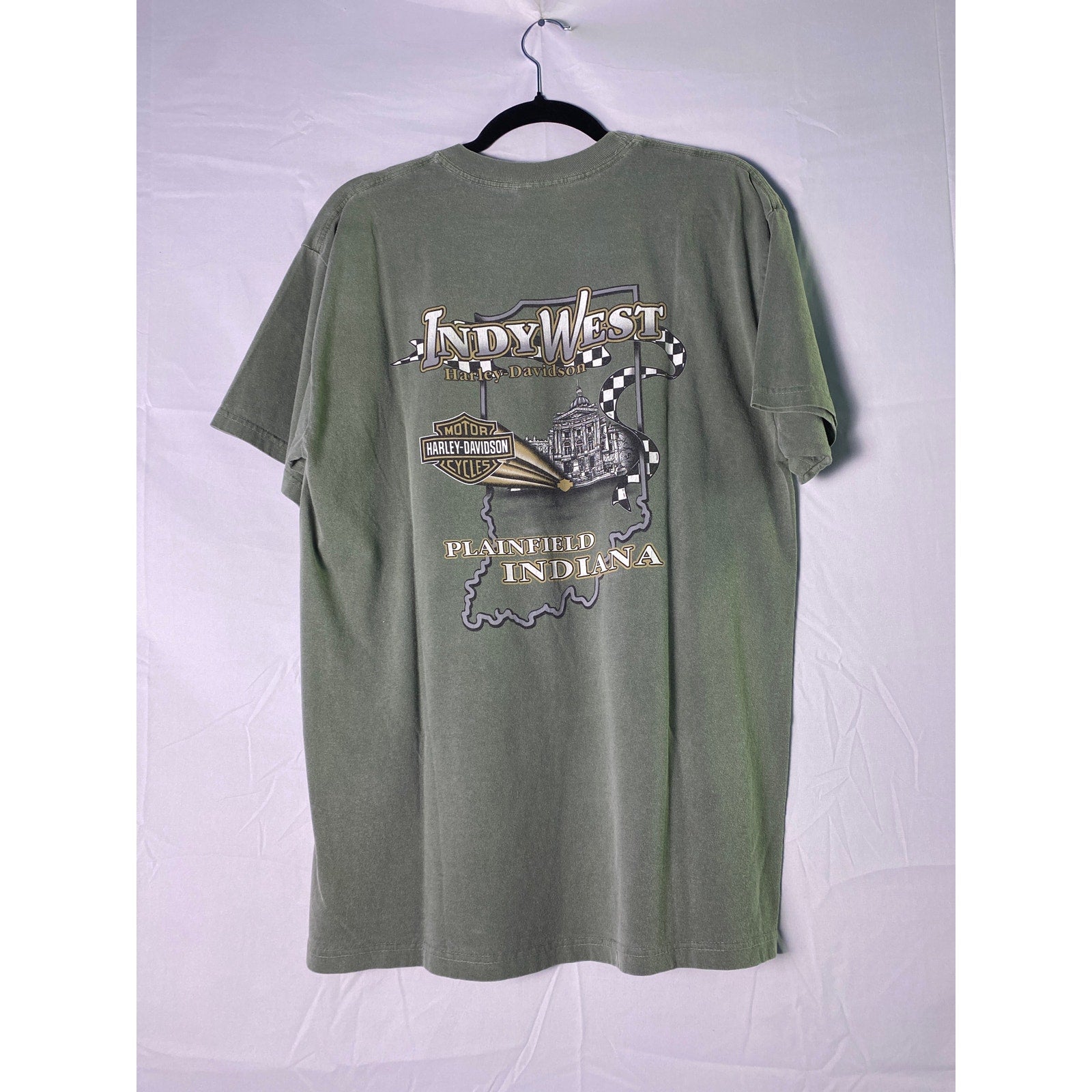 Harley Davidson INDYWEST Plainfield, Indiana Gray Shirt Men's Size Large