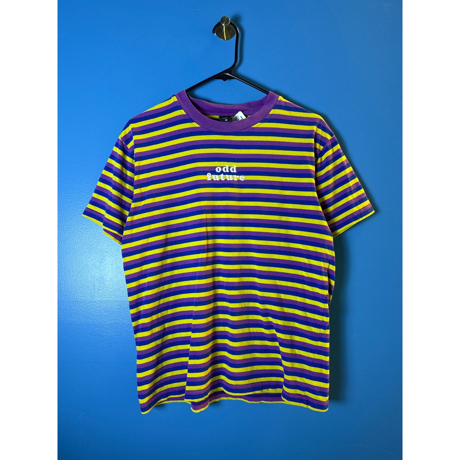 Odd Future Stripe Purple Blue Yellow Striped T-shirt Men’s Size Medium