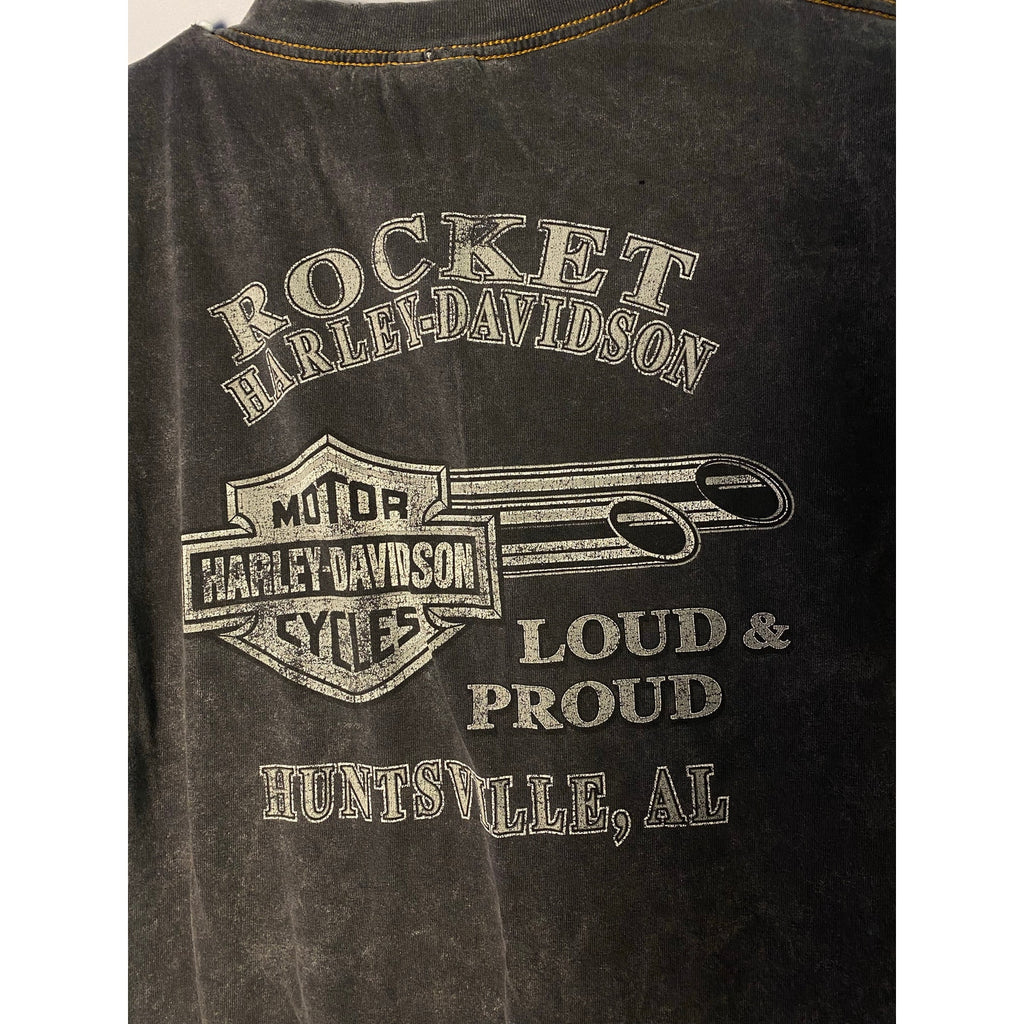 Harley Davidson rocket Loud &amp; Proud Huntsville, AL Print Black Shirt XL/2XL?