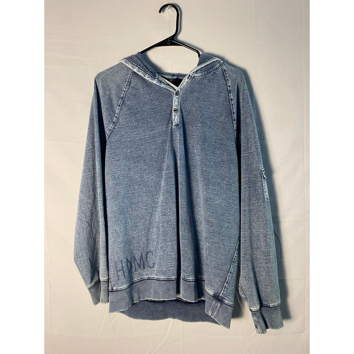 Harley-Davidson Motorcycle Denim Acid Wash Hoodie Shirt Men’s Size Large