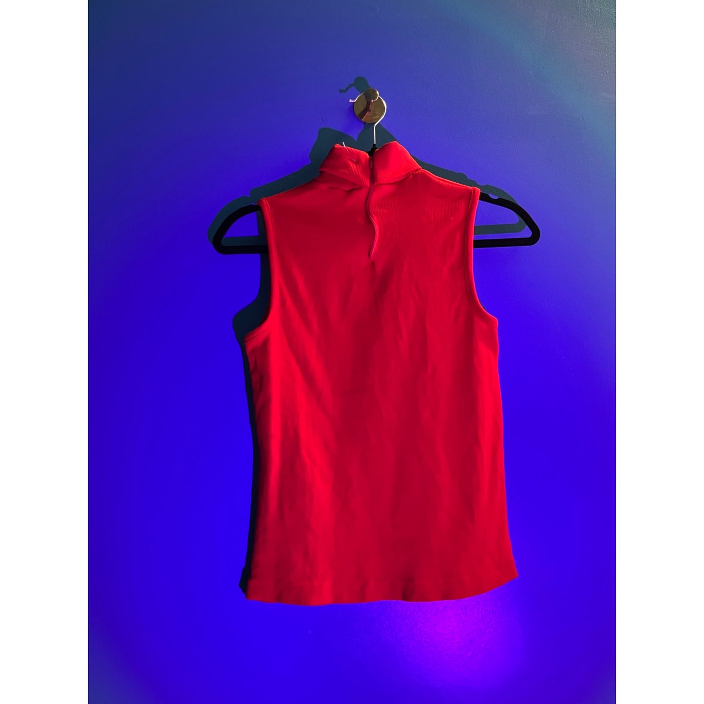 70's Vintage Red Turtleneck Sleeveless Sweater Women's Size Small/Medium