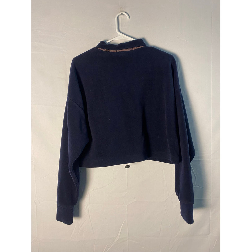 Mossimo Navy Blue Fleece Quarter Zip Pullover Sweater Women's Size Large