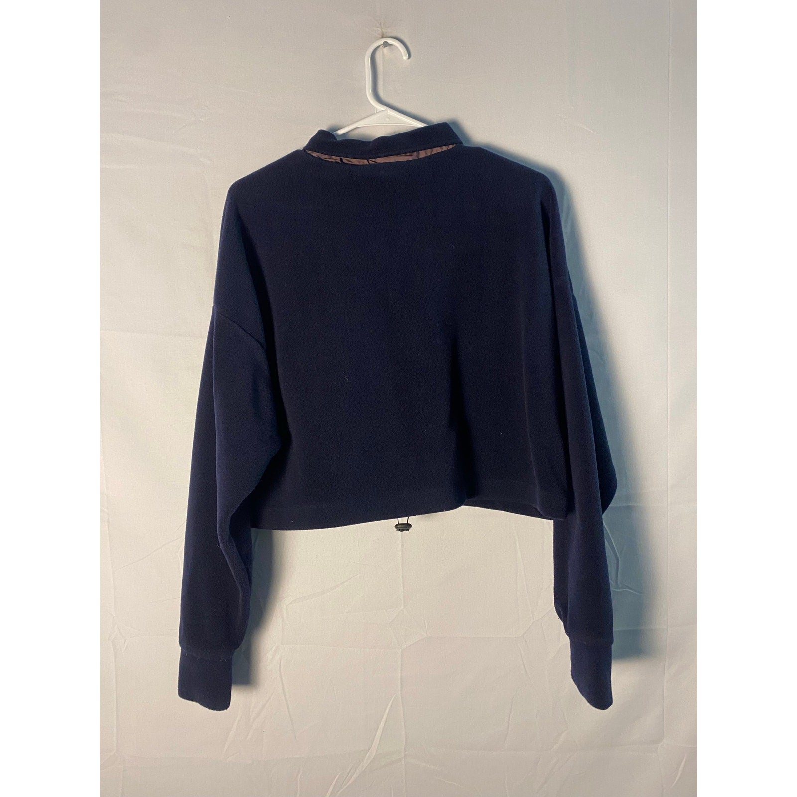 Mossimo Navy Blue Fleece Quarter Zip Pullover Sweater Women's Size Large