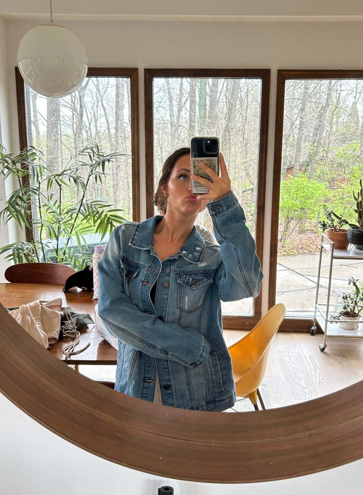 Epic Threads Button Up Distressed Blue Denim Jacket Women's Size Large