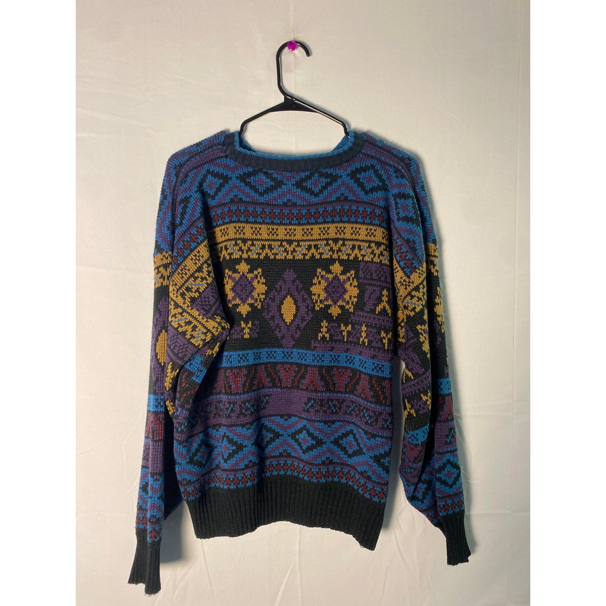 Vintage 80s 90s Micheal Gerald Knit Sweater Fair Isle Nordic Men's Size Large