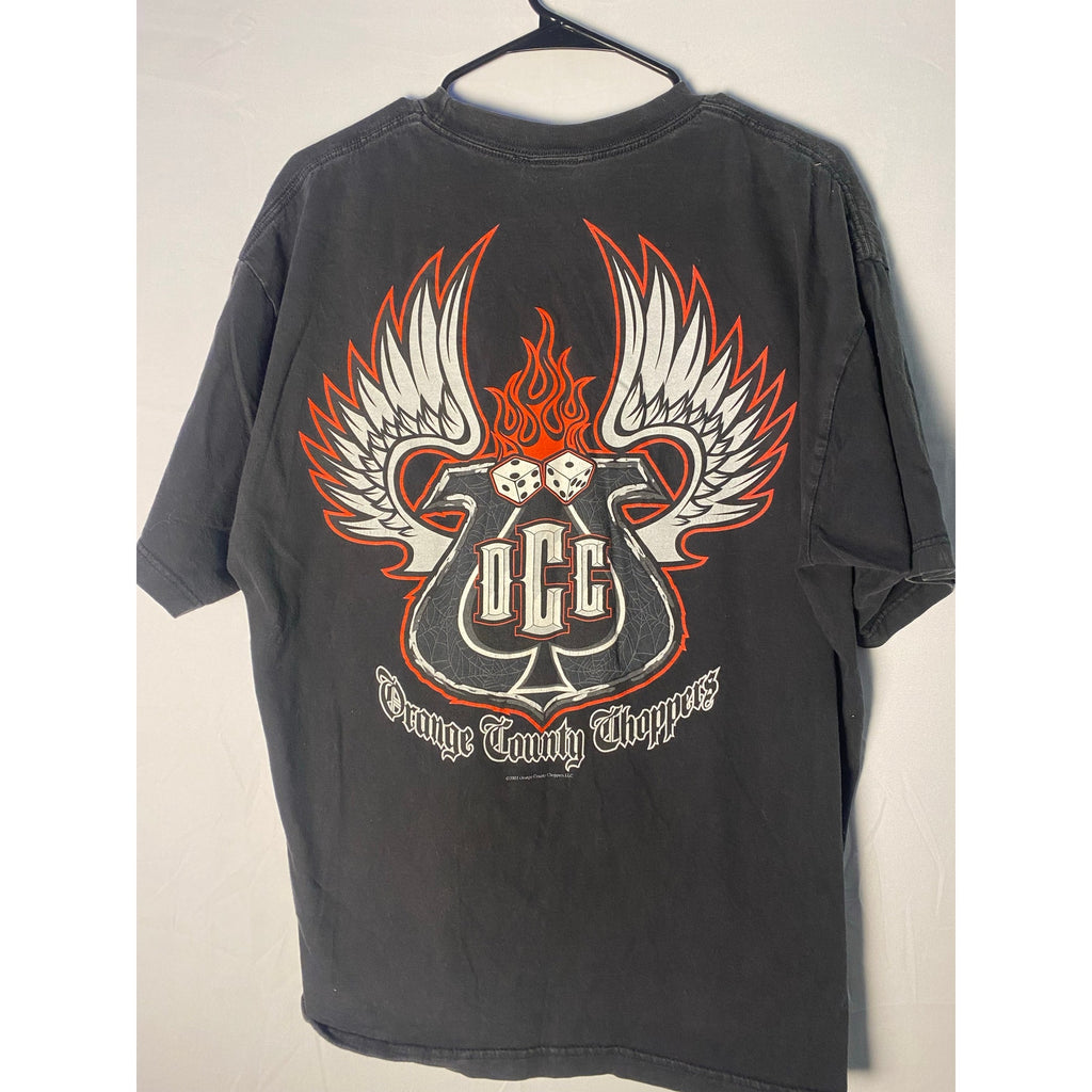 Vintage Orange County Choppers Black T-Shirt Flame Biker Skater Mens Size XL&nbsp;