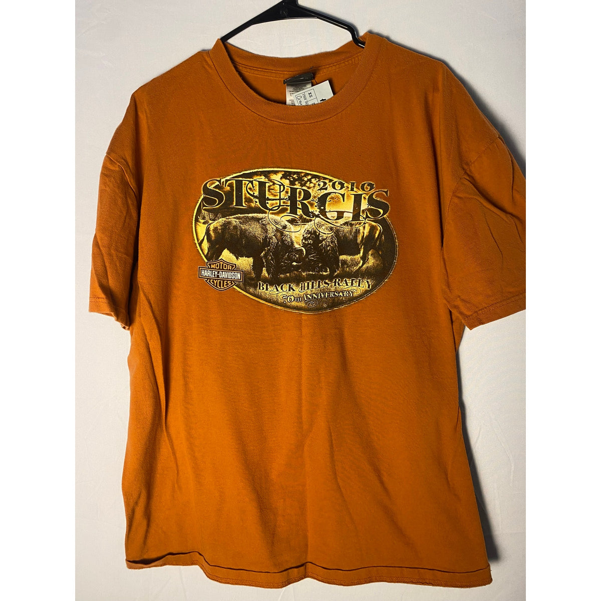 Harley Davidson 2010 Sturgis Black Hills Rally 70th Anniversary Orange Shirt XL