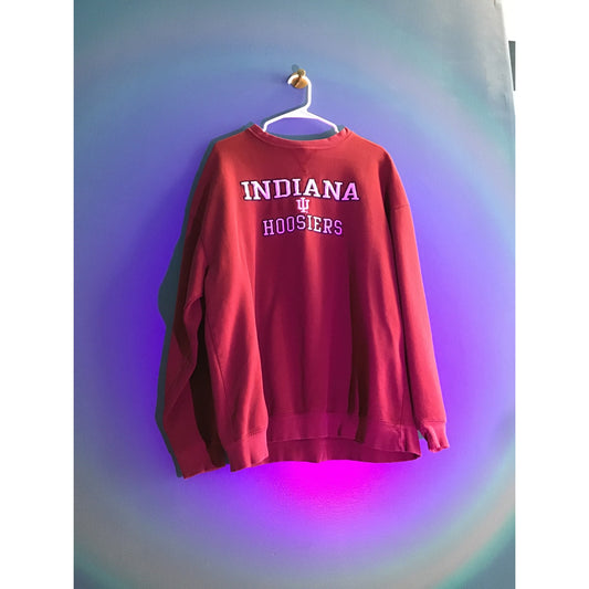 Y2K INDIANA Hoosiers Embroidered Crewneck Pullover Sweatshirt Women's Size XL