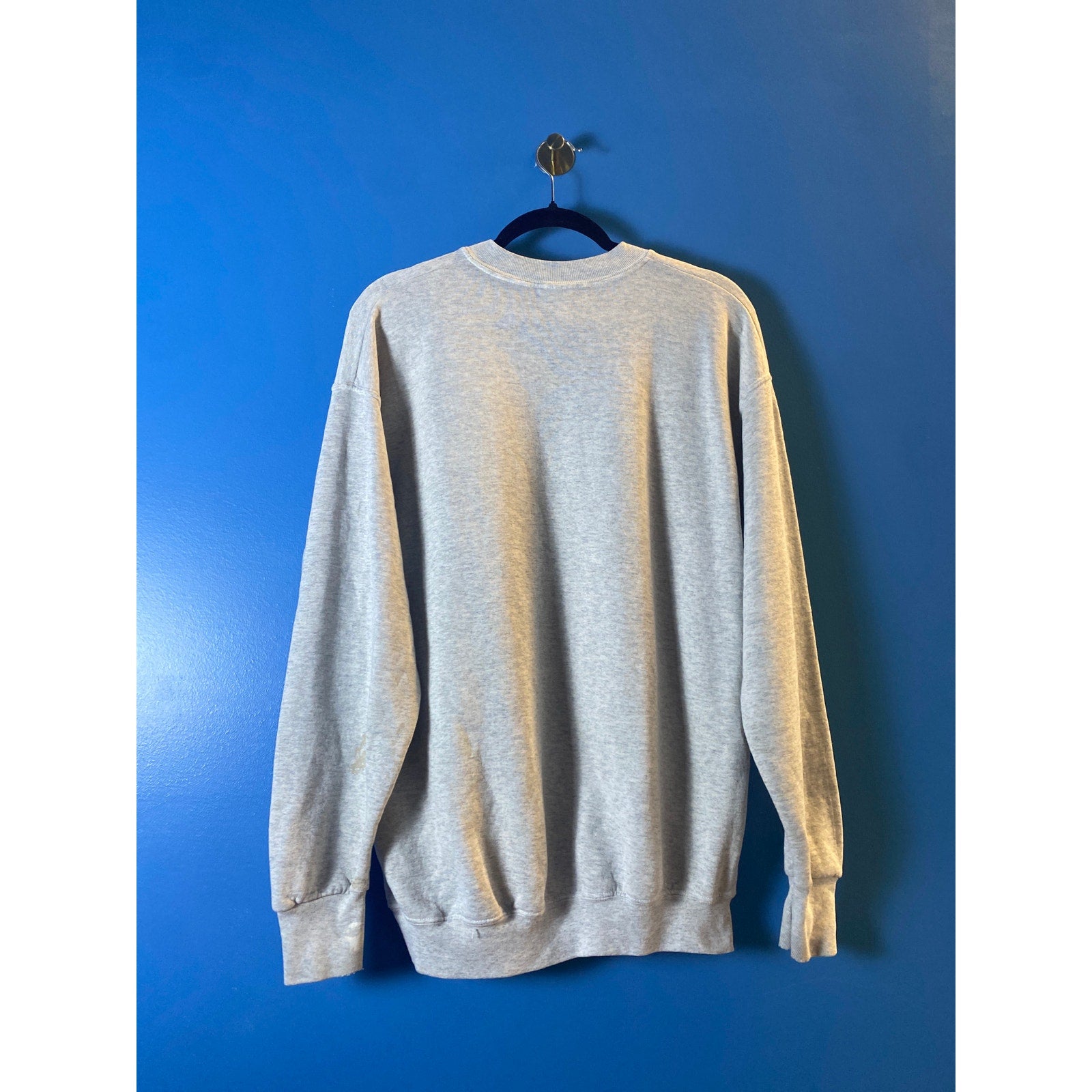 Vintage 90s Fruit of the Loom YMCA Print Gray Crew Neck Pullover Sweatshirt