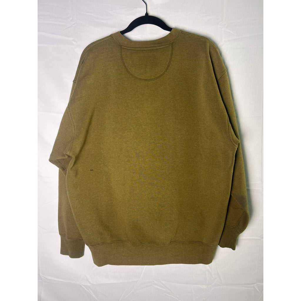 90s DANAGGERS Olive Green Crew Neck Indiana University Pullover Sweatshirt Large