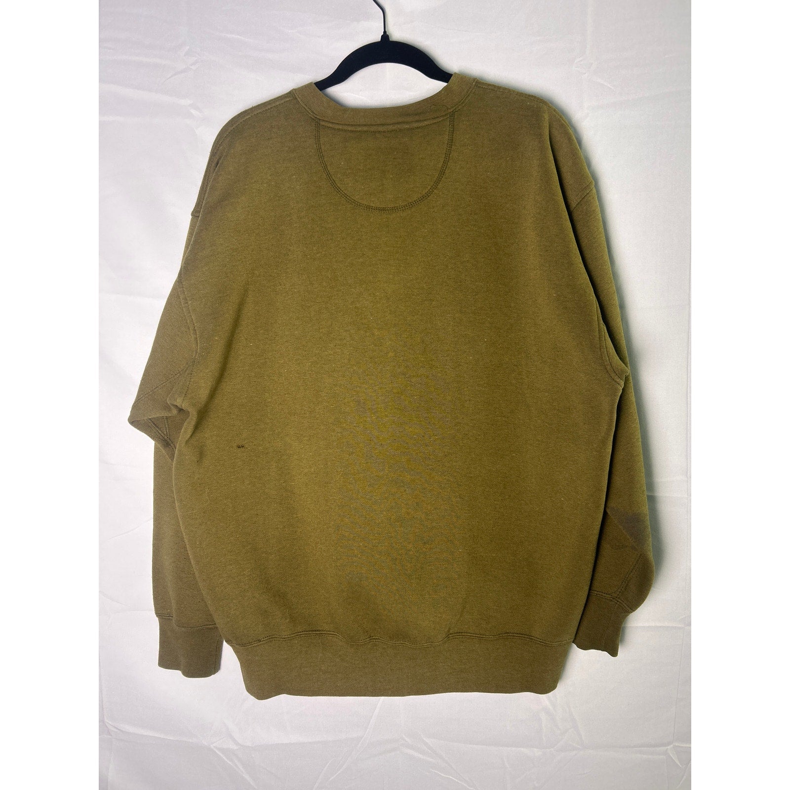 90s DANAGGERS Olive Green Crew Neck Indiana University Pullover Sweatshirt Large