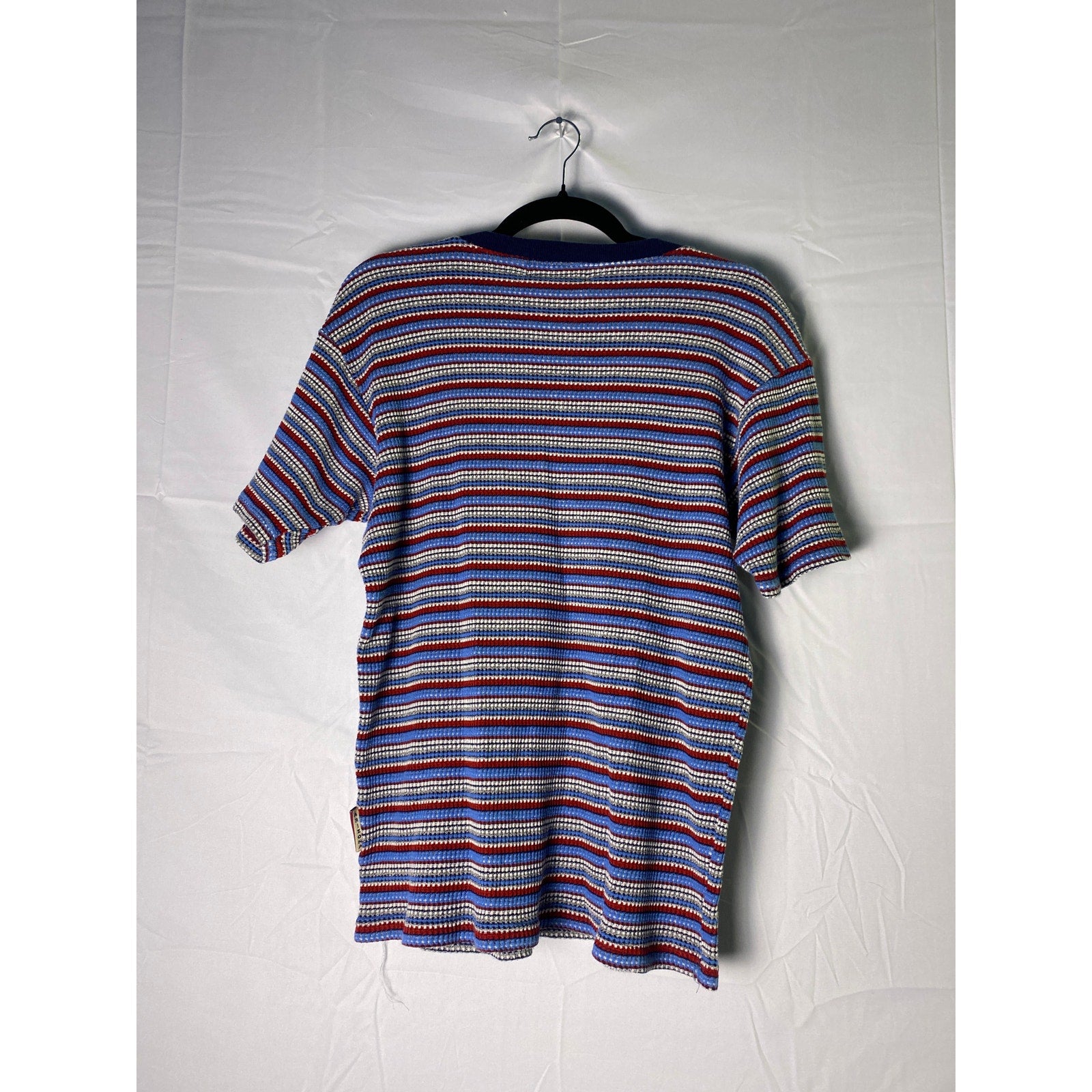 90's Arizona Jean Company Blue Red Striped Thermal Tee Shirt Women's Size Large