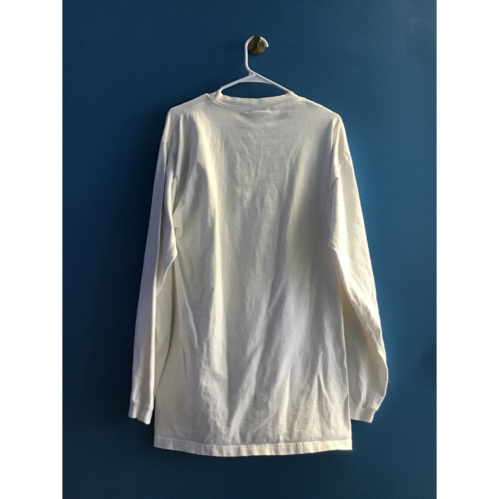 TSI IU Indiana Hoosiers Logo White Henley Long Sleeve 1/4 Buttons Shirt Large