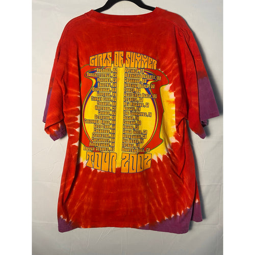 Aerosmith 2002 Girls of Summer Tour Tie Dye Graphic Print Shirt Men's Size XL