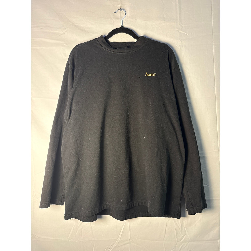 Rocky Thermal Long Sleeve Sweatshirt Black Crewneck Pullover Men's Size XL