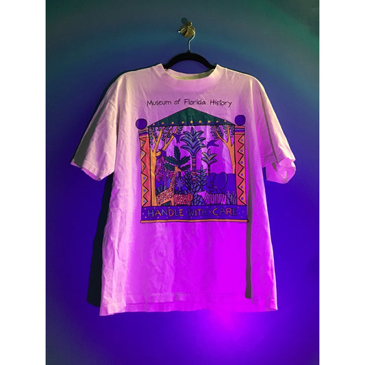 Fabric Art Museum of Florida History Handle with Care Printed Shirt Men's Large