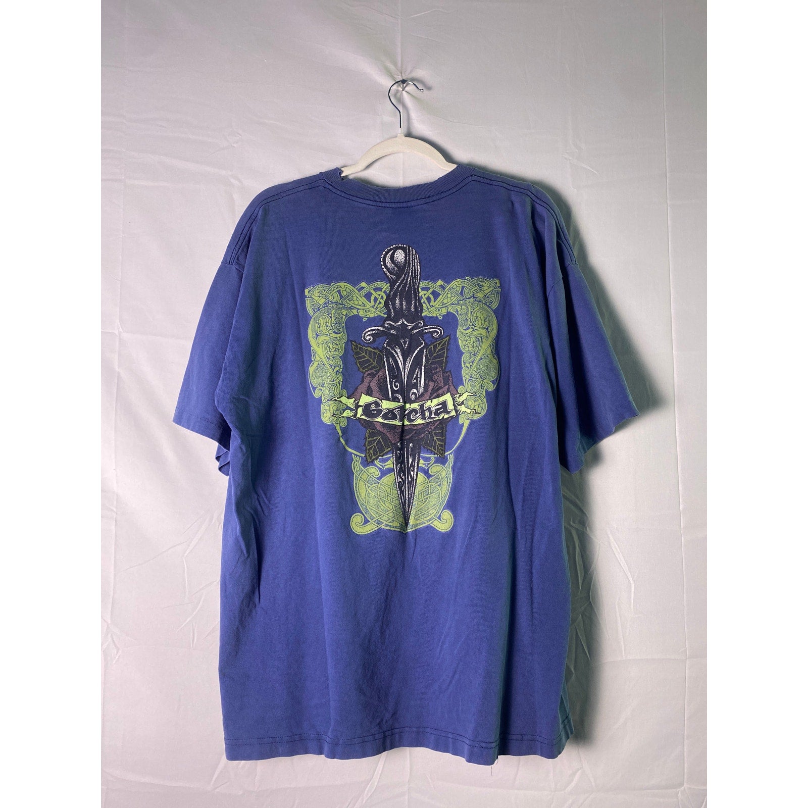 Vintage Gotcha Surfing Dagger Graohic Print Blue T-shirt Men's Size XL