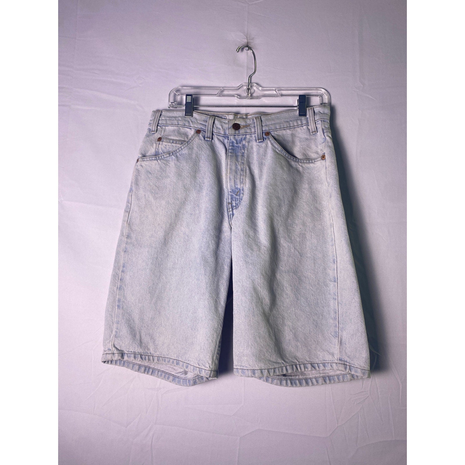 '96 Levi's Orange Tag Blue Denim Light Wash 5-Pockets Jorts Jean Shorts Men's 32