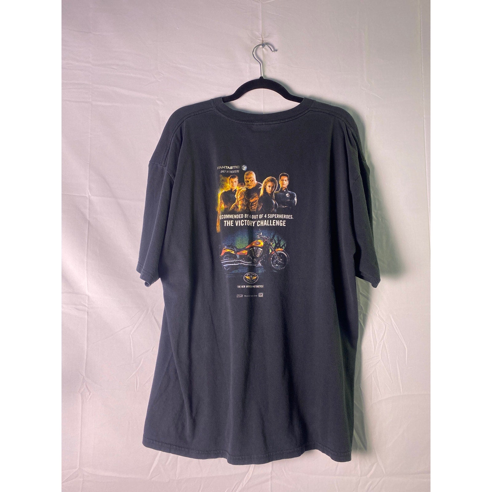 Vintage Gildan Fantastic Four The Victory Challenge Print Black T-shirt Men's XL