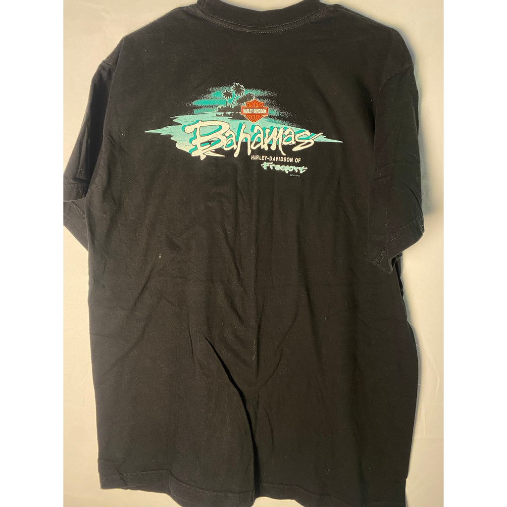 Harley Davidson of Free Port Pirate BAHAMAS Crewneck Black Shirt Men's Size XL