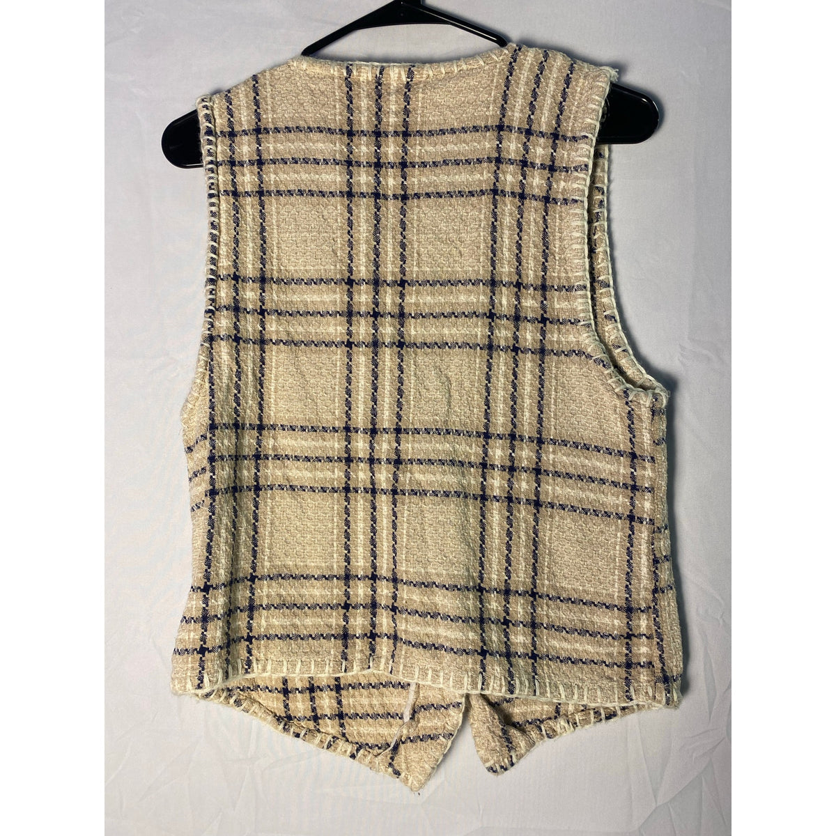 Vintage County Seat Brown Plaid Button Vest Jacket Women's Medium Preppy Chic