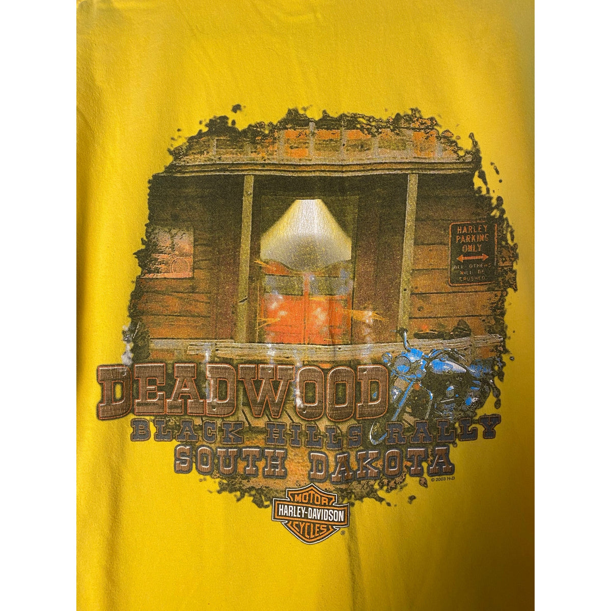 Harley Davidson STURGIS Black Hills Rally 2005 Yellow Shirt Men's Size XL-2XL?