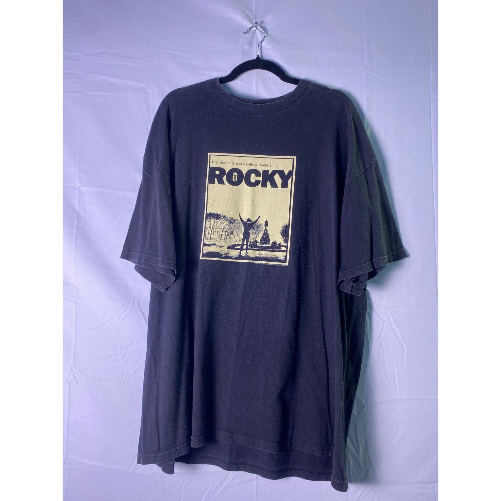 Vintage Tennessee River Rocky Movie Promo Graphic Black T-Shirt Men's Size 2XL