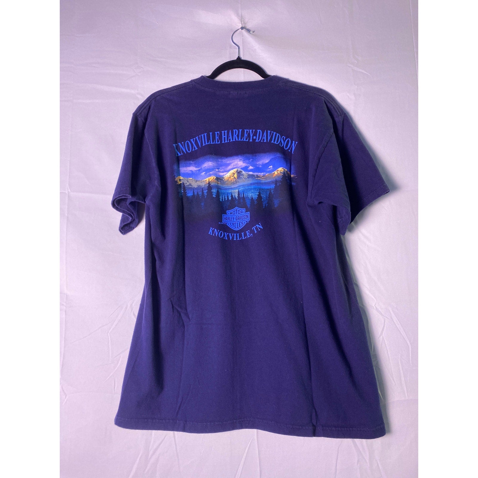 Harley Davidson Knoxville, TN Graphic Print Navy blue T-shirt Men's Size Large