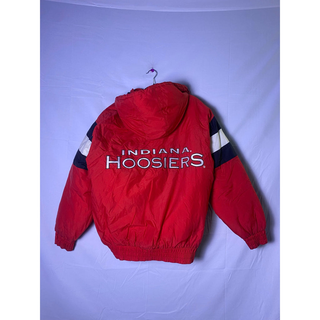 Vintage 90s Red Indiana Hoosiers Jacket w/ White Navy Accents Full Zip Puffer XL