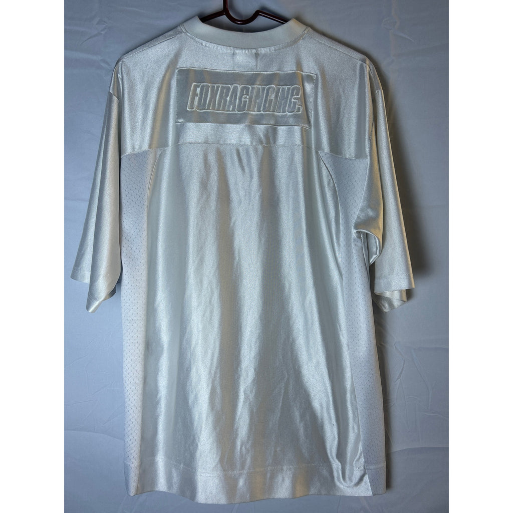 Fox Racing Sports White V-neck Jersey Shirt Men's Size Large