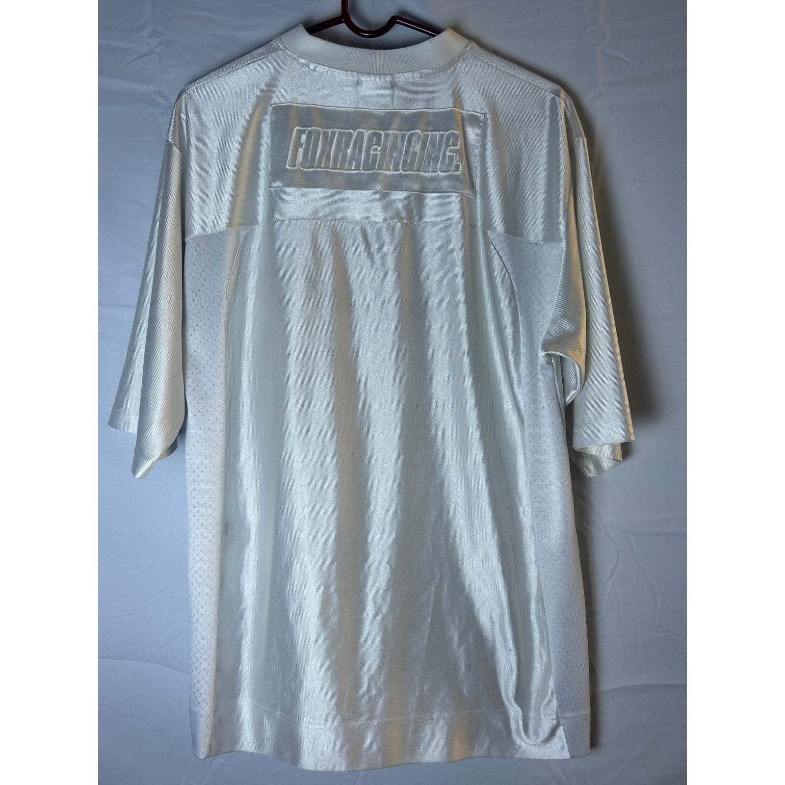 Fox Racing Sports White V-neck Jersey Shirt Men's Size Large
