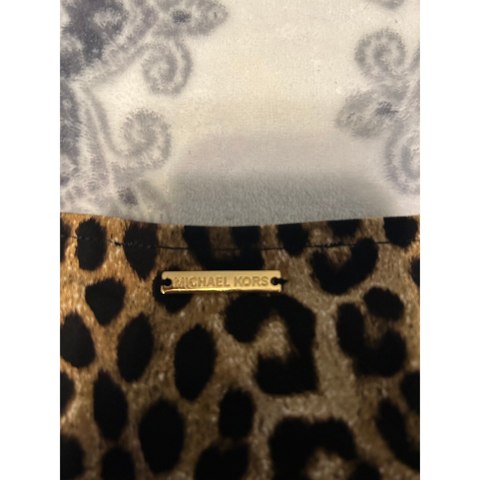 Vintage Michael Kors Tank Top Leopard Print Cowl Neck Sleeveless Brown Small
