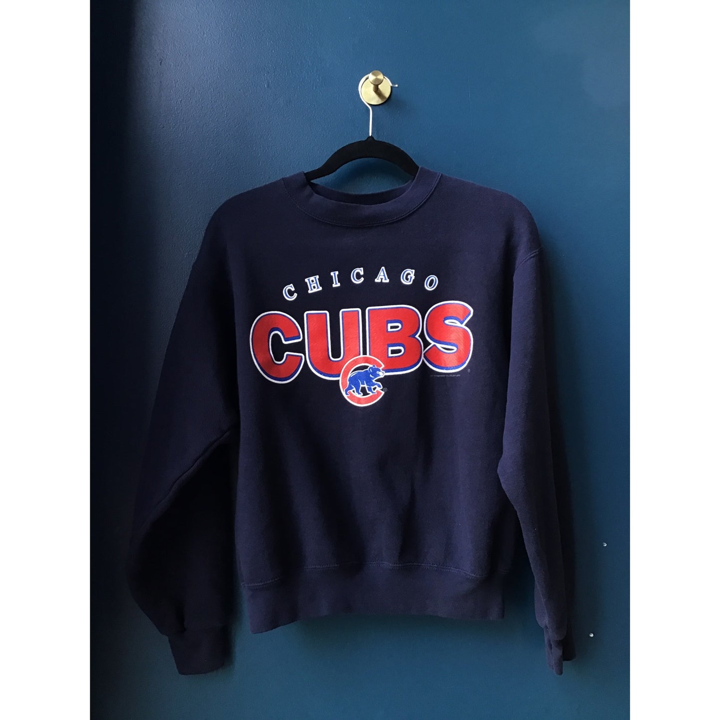 Lee Sport Chicago CUBS Crewneck Sweatshirt Navy Pullover Women's Size Large