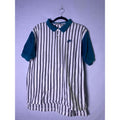 Vintage 90s Nike Supreme Court Button Up Tennis Shirt White Green Striped XL