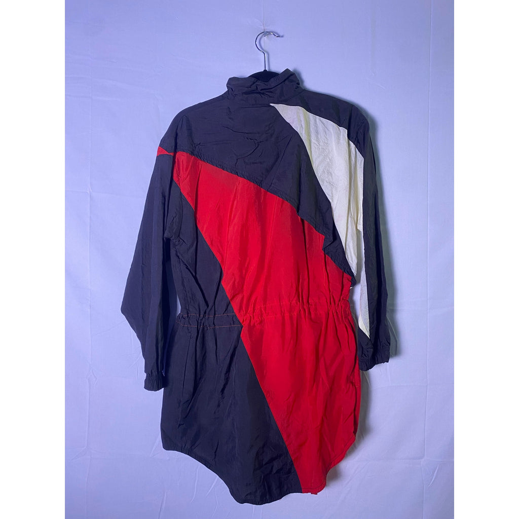 Vintage Reebok Black Red White Full Zip Nylon Track Jacket Embroidered Medium