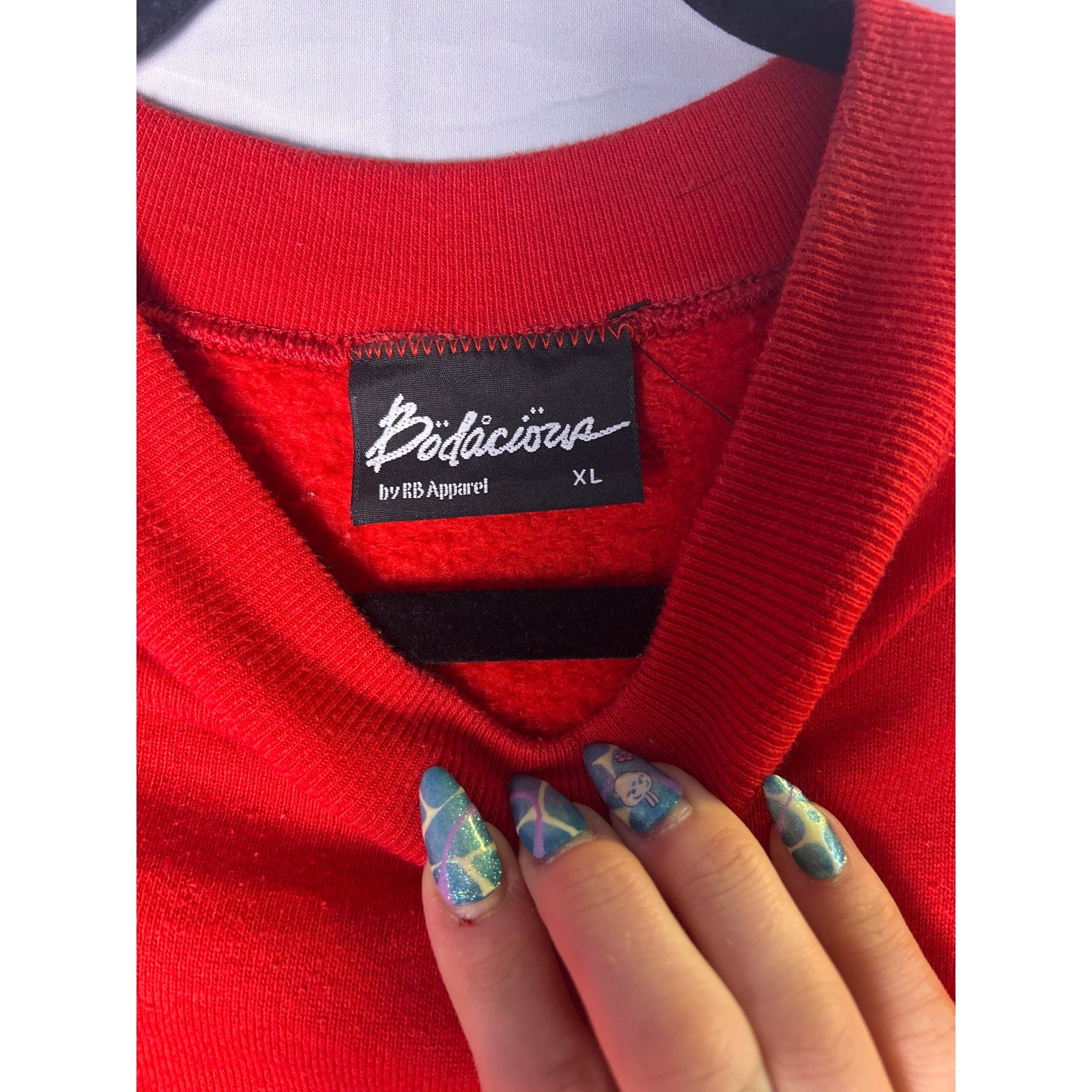 RB Apparel Embroidered Indiana University Red Crewneck Sweatshirt Pullover XL